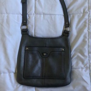 Coach gray metallic purse